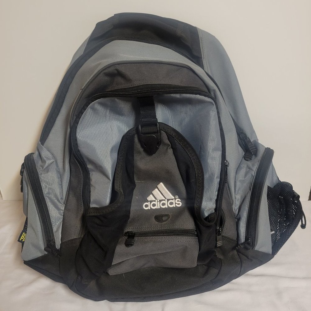 Adidas Backpack, 19" x 19" x 12", Light Blue and Grey